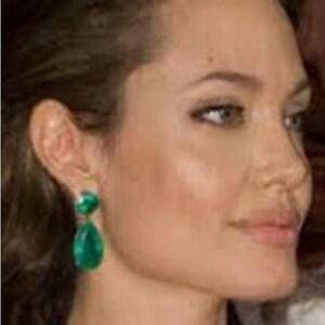 Faux Emerald Drop Earrings